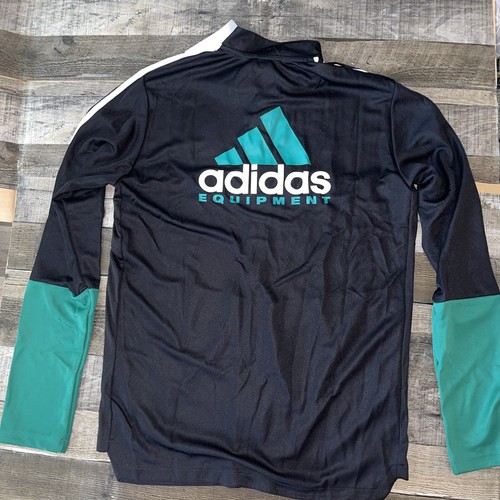 Men's Celtic FC Adidas Equipment Black Green Size Large Full Zip Track Jacket - Picture 2 of 8