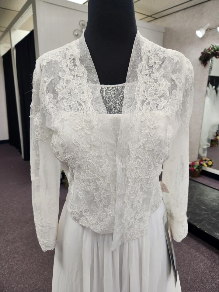 Mary's Bridal 2594 象牙色 8 码 蕾丝/雪纺 新娘礼服/婚纱礼服 — 第 2/4 张图片