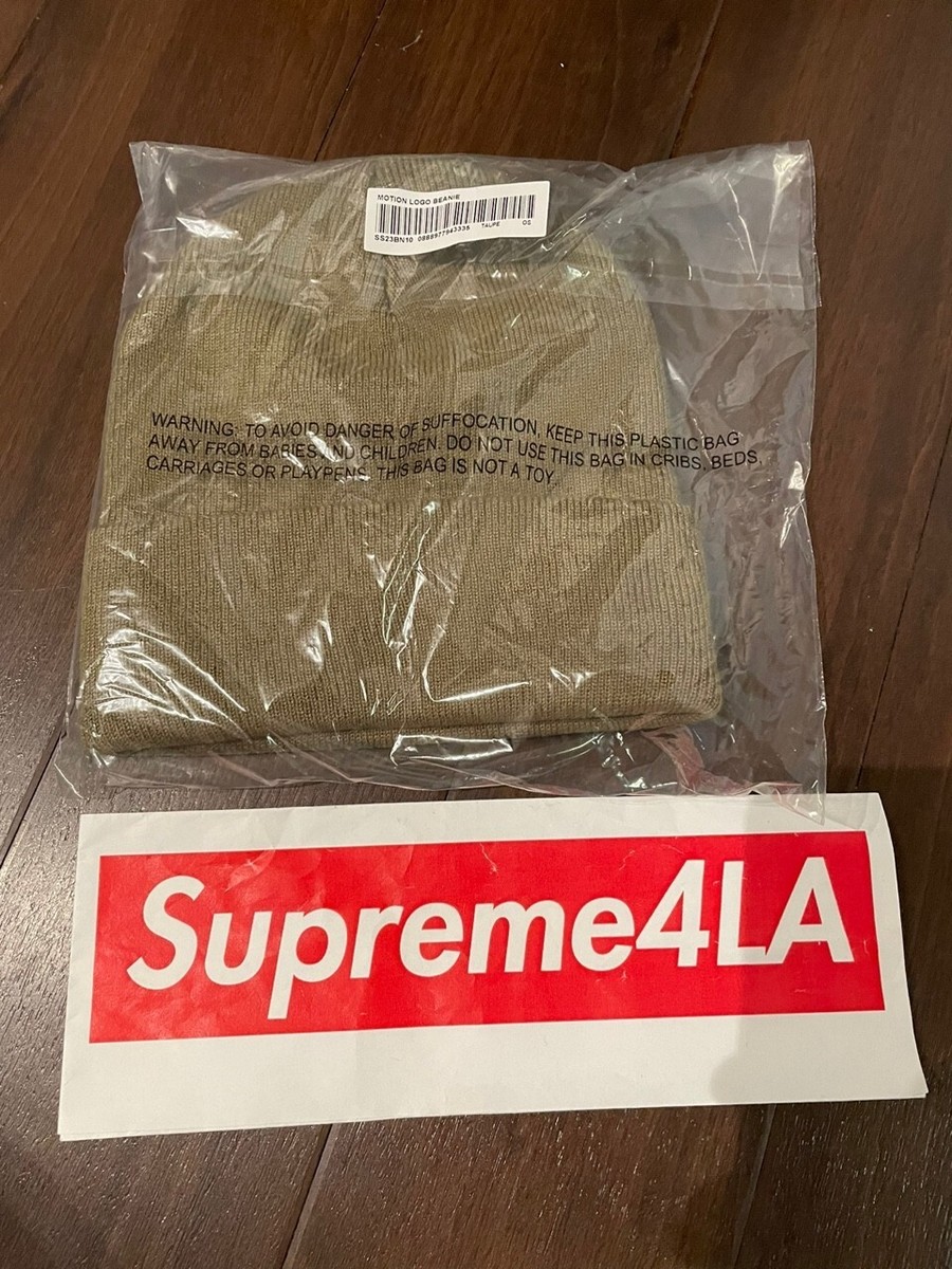 【新品未使用】Supreme Motion Logo Beanie Taupe Supreme Motion Logo Beanie Taupe in Hand | eBay