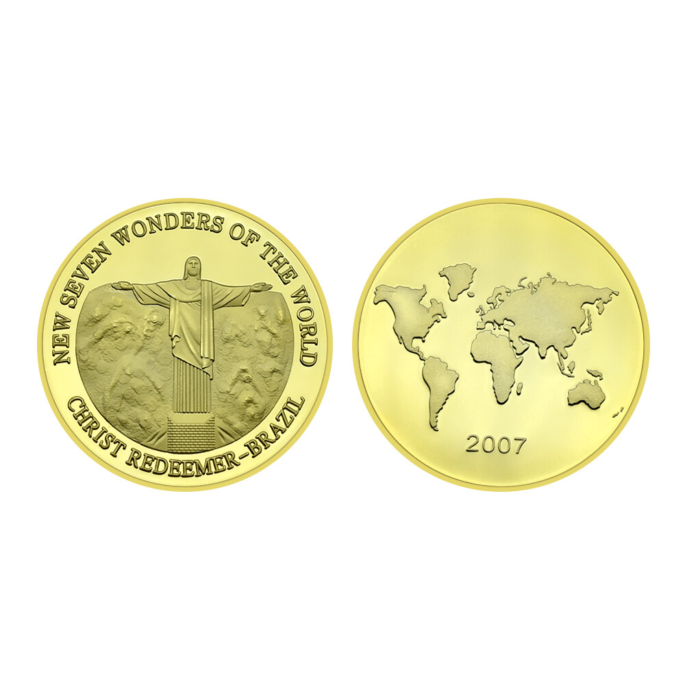 7pcs/set 2007 New 7 Wonders of The World Gold Coins Souvenir 7pcs/set 2007 New 7 Wonders of The World Gold Coins Souvenir