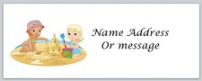 Personalized Address Labels Children at Beach (CB 1)