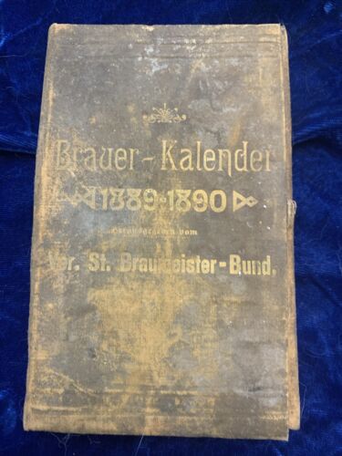 1889-1890 Leather Coverd Brauer Kalender Book - Picture 1 of 14