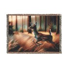 Deer Wildlife Woven Blanket, Cozy Female Deer Doe Tapestry, Textile Wall Art