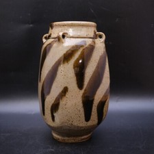 1124aTatsuzo Shimaoka Japanese Mingei Mashiko ware pottery Vase 10 4/10in(26.5cm