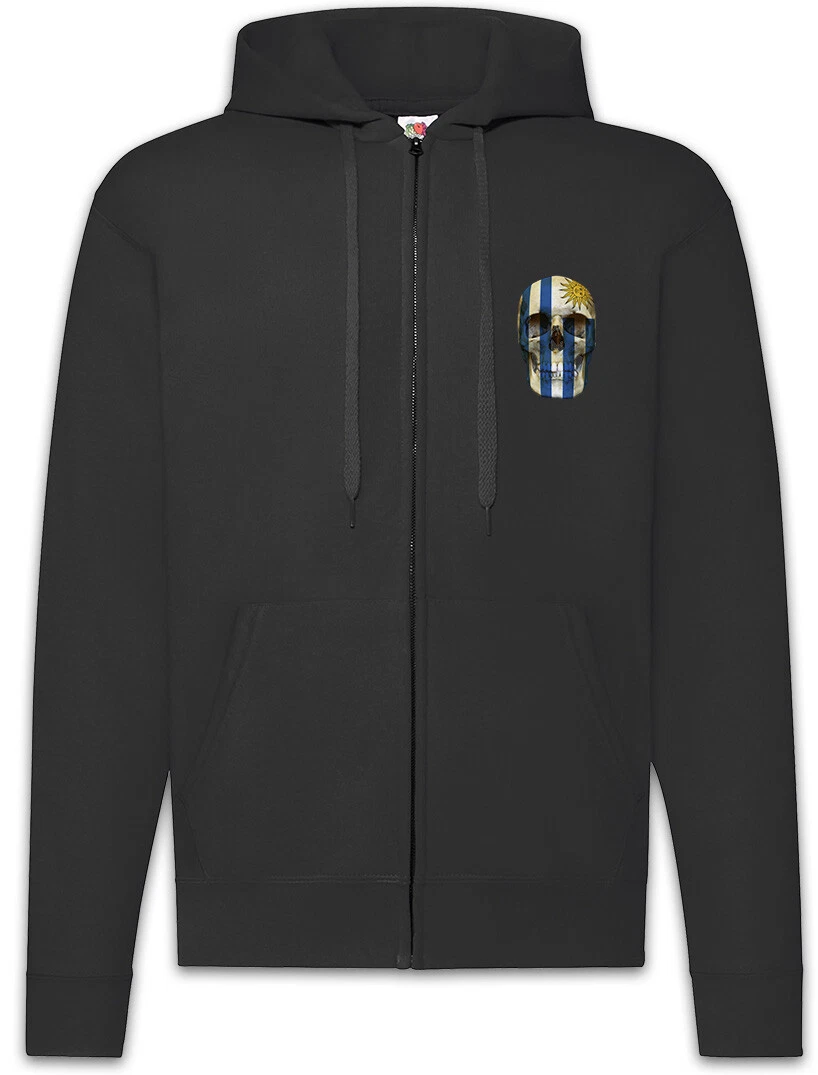 Classic Uruguay Skull Flag Zipper Hoodie Flagge Biker Banner Banner