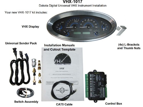 Sistema de calibre analógico elíptico universal digital Dakota negro azul VHX-1017-K-B - Imagen 5 de 5