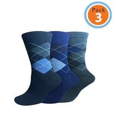 Men Cotton Rich Socks Argyle Pattern Diamond Socks Cotton Comfort Size 10-13
