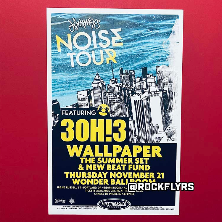 3OH!3 2013 Concert Promo 11x17 Street Poster. Portland OR