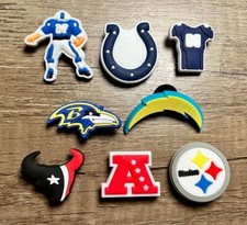 8pc Football Colt Raven Charger Texan Steeler Shoe Charms for Crocs or Shoe Lace