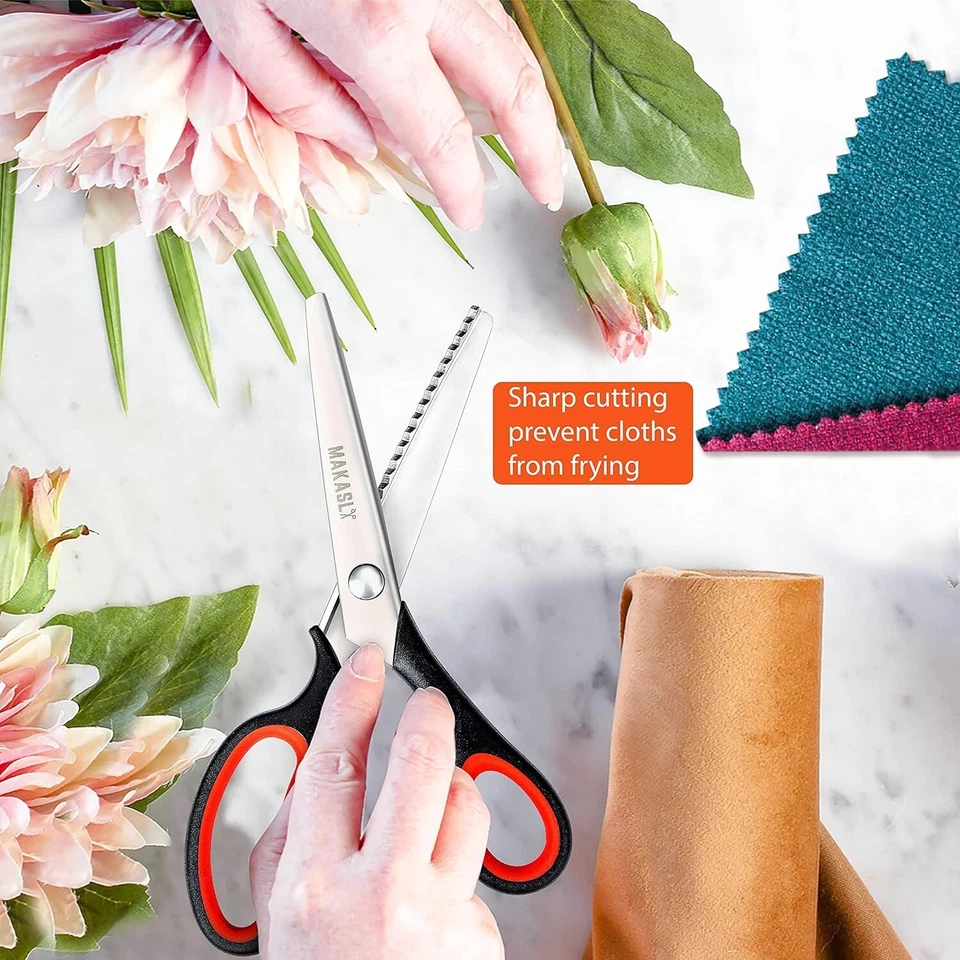 Zig Zag Pinking Shear Scissor for Fabric, Craft Scissors Decorative Edge cutting - Image 4 of 4