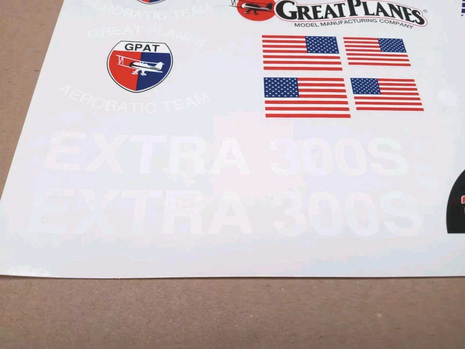 GREAT PLANES Extra 300S 60 RC Aircraft Stickers Decals RARE Hobbico EXT6D01 NEW - Image 3 of 4