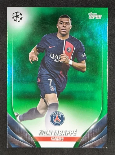 2023-24 Topps UEFA Club Competitions Kylian Mbappe Green Refractor /99 PSG