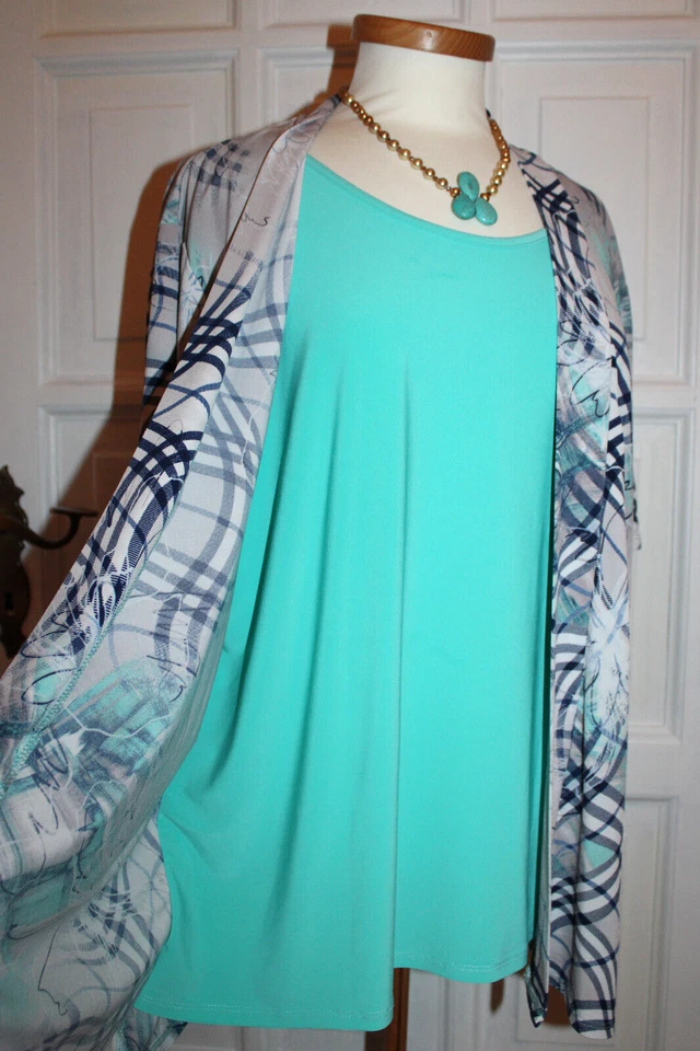 Michael Gold*TwinSet Einteiler Sommer Oberteil Bluse Tunika Türkis-Blau Gr:XXL - Bild 3 von 4