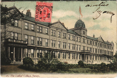 PC UK, CHANNEL ISLANDS, JERSEY, THE LADIES' COLLEGE, Vintage Postkarte (b27387)