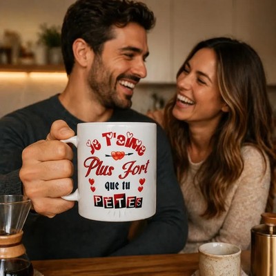 Humorvolle Tasse Ich liebe dich stärker als du fickst