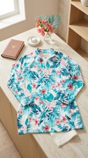 Tommy Bahama Floral Long Sleeve Quarter-Zip Golf Tennis Dress MEDIUM NEW NWOT