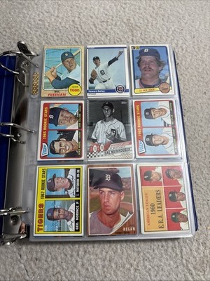 Huge Lot Detroit Tigers Baseball Cards In Binder 250 Cards