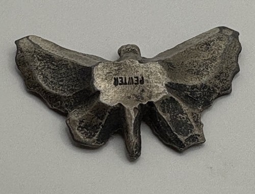 Vintage Pewter Butterfly Or Moth Trinket Miniature 1” - Picture 2 of 3