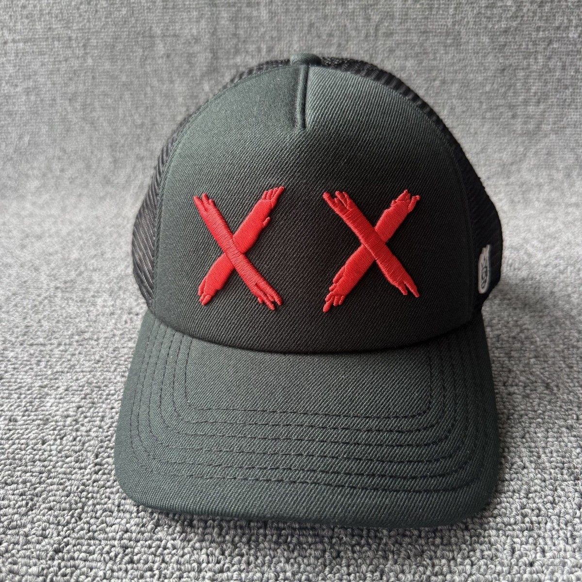 Unbranded Double X Trucker Snapback Dark Green Black Adjustable Hat