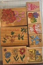 Various Assorted Lot of 8  all occasions Wood Stamps
