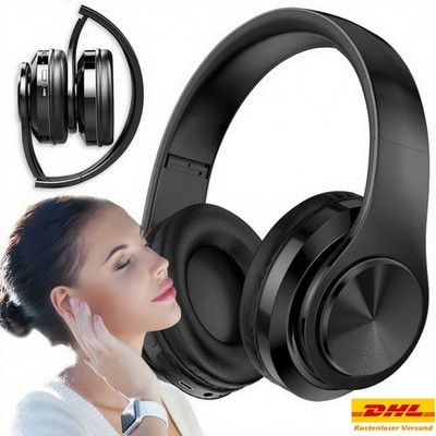 Bluetooth Kopfhörer Kabellos HiFi Stereo TV Headset Mikrofon Over Ear Schwarz