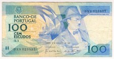 1987 Portugal 100 Escudos 023437 Paper Money Banknotes Currency