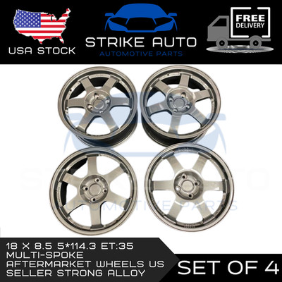 18''x8.5'' ET35 SMST TE37 SILVER (4 Wheel) 5x114.3 Nissan Toyota Honda Mazda Lexus