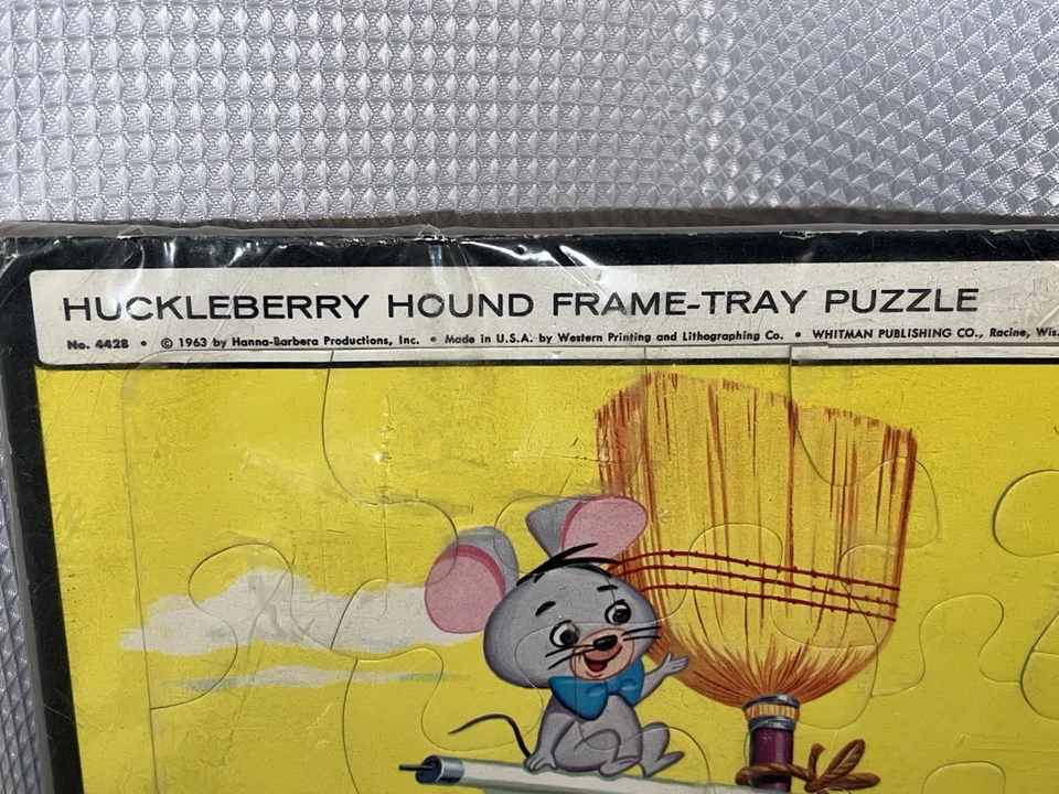 Rompecabezas bandeja marco Whitman Huckleberry Hound 1963 w101 vintage Foto 4 de 4