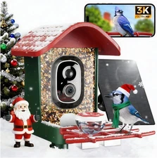 3K HD Smart Bird Feeder with Camera, 2.4GHz WiFi Solar Powered Smart Feeder, AI