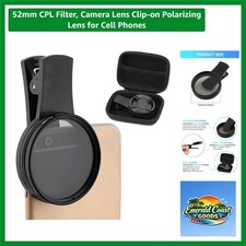 52mm CPL Filter, Camera Lens Clip-on Polarizing Lens for Cell Phones