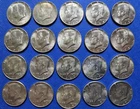 20 Coin Roll Kennedy Half Dollars 10 1965 & 10 1967 40% US Silver Uncirculated