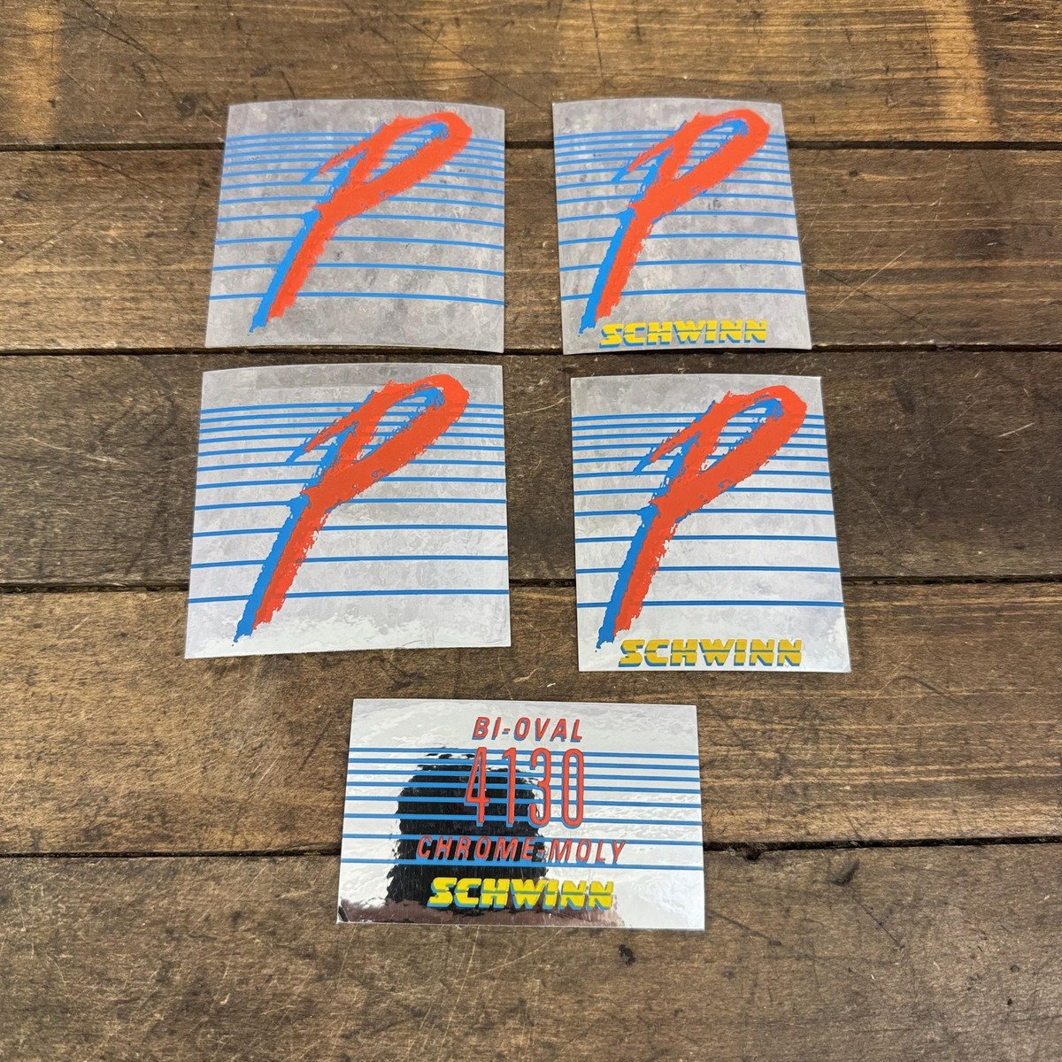 80s 90sビックリマン　kustom board！ Vintage Schwinn Predator BMX Decal Lot Chrome Multicolor 80s Logo