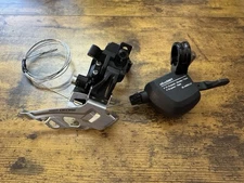 microSHIFT Left Trigger Shifter, Triple & Shimano Deore FD-616 Front Derailleur
