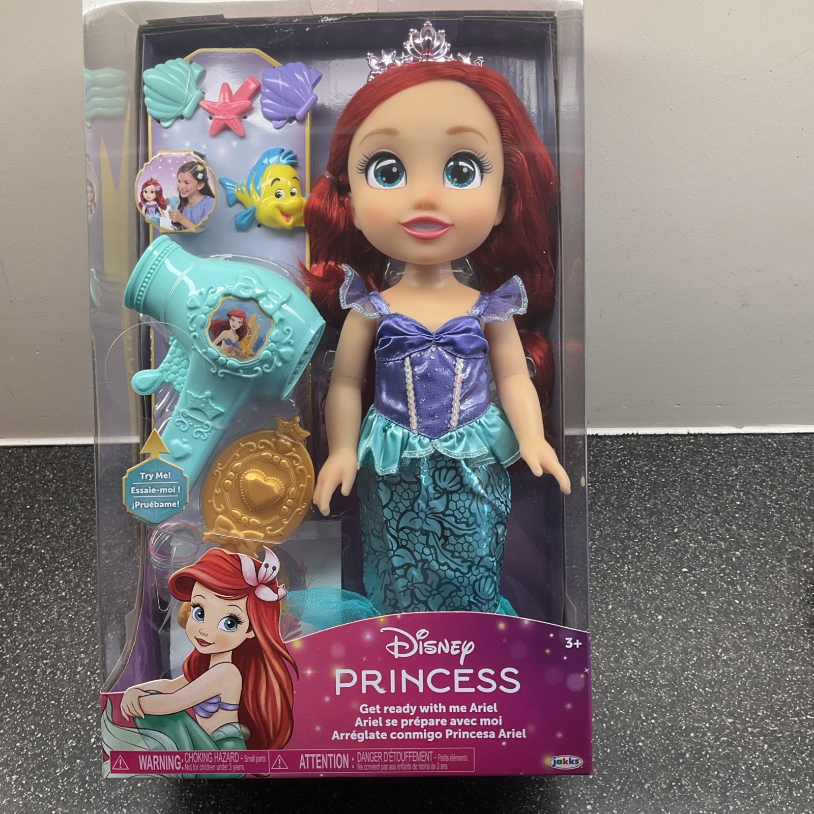 Disney Princess Get Ready With Ariel Large Hair Doll Play Set