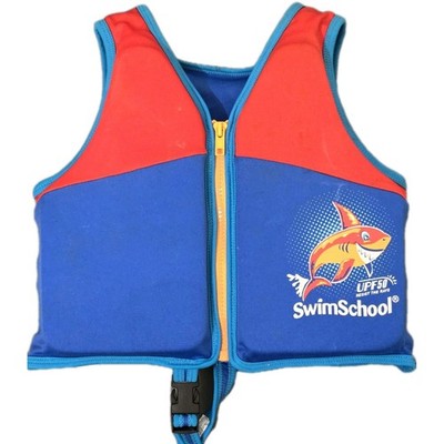 Aqua Leisure Life Jacket Ages 4-6 Max 50# UPF 50 Resist the Rays Blue Shark Zips