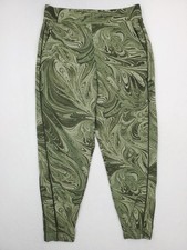 Athleta Brooklyn Jogger Pants Womens 8 Green Marble Print Zip Pocket Athleisure