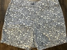 LOFT Outlet Chino Shorts Floral Cotton Blue White Pockets Women's Size 6
