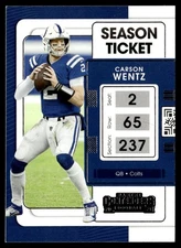 2021 Panini Contenders Ticket Carson Wentz Indianapolis Colts #41