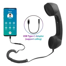 Cell Phone Handset USB C Radiation Proof Vintage Phone Handset With 3.5 Mm