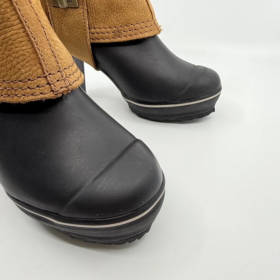 Sorel MEDINA II PLATAFORMA LLUVIA Impermeable Cuero Botines 7 GOMA PATO Foto 3 de 4