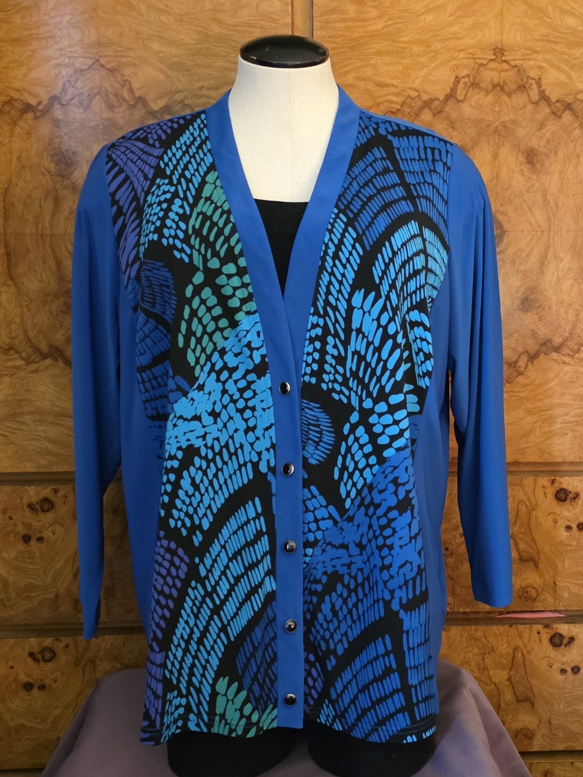 BOB MACKIE WEARABLE ART CARDIGAN  ~ 3X - image 2