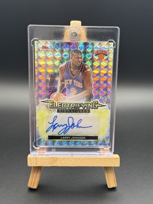 2025-26 Larry Johnson Topps Finest Electrifying Auto NY Knicks ESG-LJ
