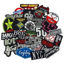 Lot of 20 Heavy Metal Punk Music Rock Band Patches Wholesale Iron-on Appliques