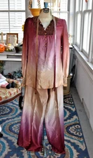 Vintage 1960s Julie Francis Bernie Bee Hostess Set Ombre Mauve 2-PC Size Sm-Med