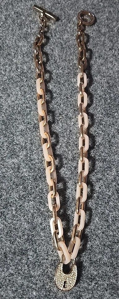 Michael Kors Collar Cristal Candado Tono Oro Rosa Cuarzo Rosa Foto 2 de 4