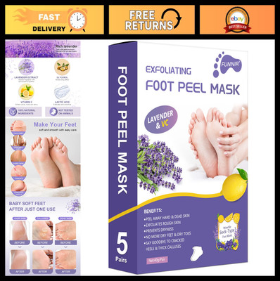 5 Pack Foot Peeling Mask - Exfoliant for Calluses, Natural Dead Skin Remover, Sm