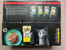 80 x 85g Pouches Sheba Fine Flakes. Poultry Dishes Wet Cat Food 07/2027 Free P&P 5.00 per kilo