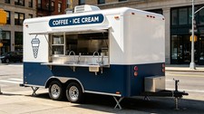 Food Truck Trailer Fully Equipped Coffee Ice Cream Cart