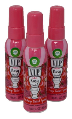 3x Air Wick V.I.P. Pre-Poop Toilet Spray, Rosy Starlet, 1.85 oz (Travel Size)