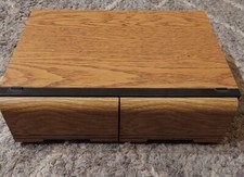 Vtg VHS Tape Holder Faux Wood Grain 2 Drawer Cabinet Storage Case Holds 18 Tapes
